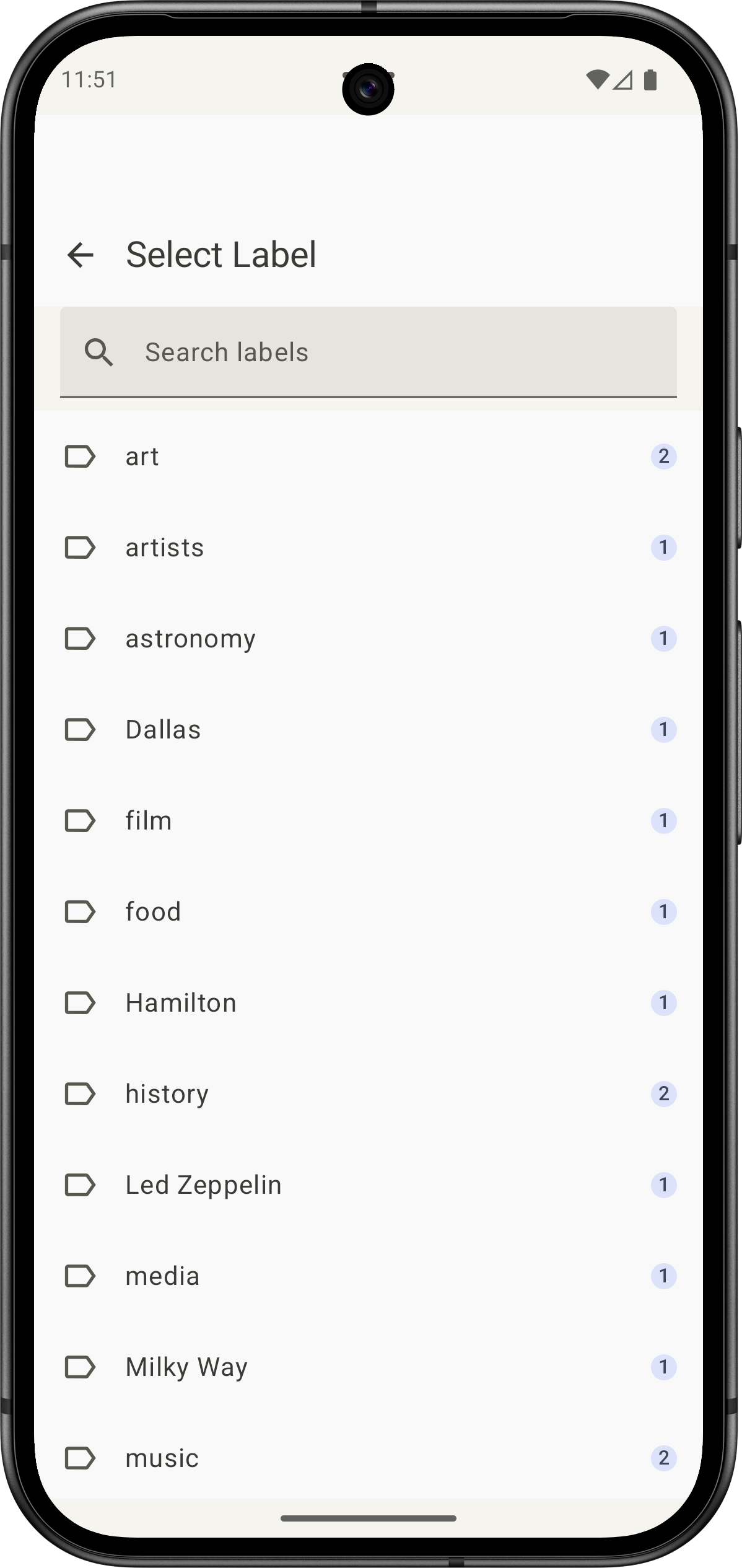 Label Filter